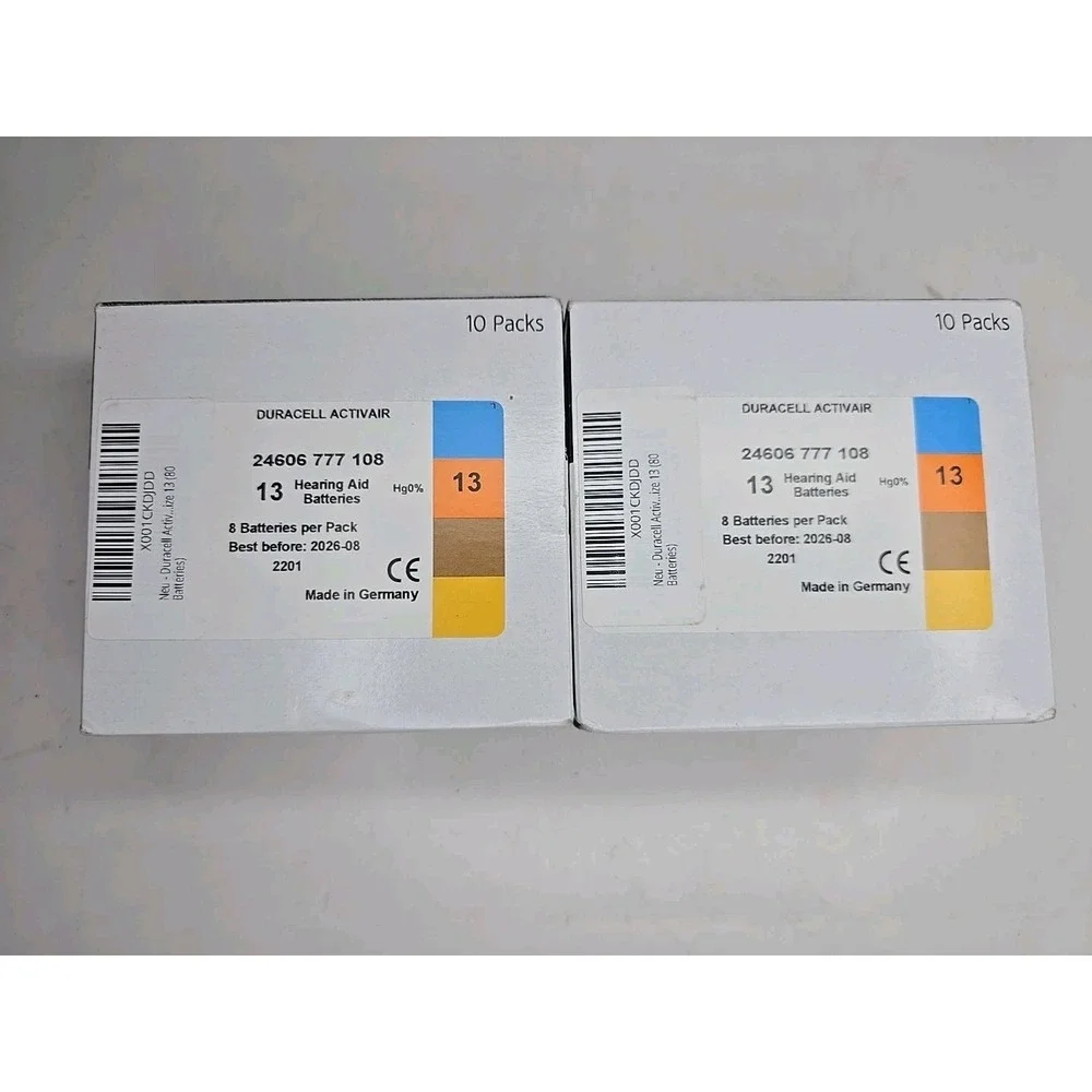 160 Duracell‎ Hearing Aid Batteries Size #13 (2 Boxes Of 80) Best By 2026-08
